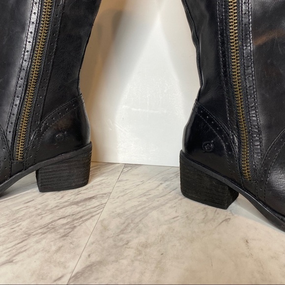 Born Poly Black Leather Tall Riding Boot 6.5M - Picture 7 of 14